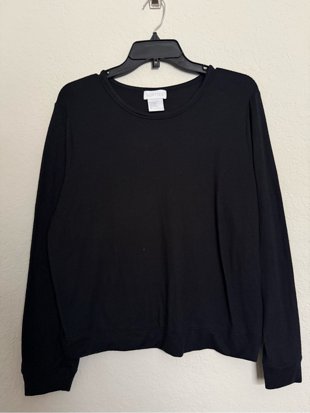 Softies Black Pullover Slouchy Sweater Cozy Loungewear Balletcore Minimalist